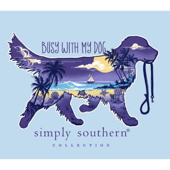 Simply Southern Busy With My Dog Short Sleeve T-Shirt NEW Fast Ship - Picture 3 of 6